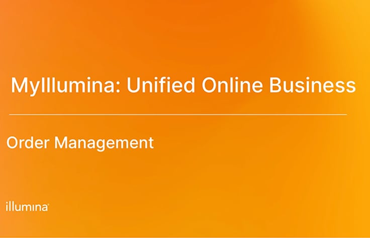 MyIllumina order management