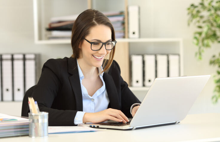 Scientist Viewing Data on Laptop