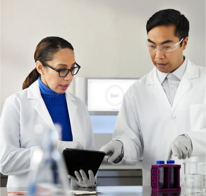 Scientist conducting a wastewater surveillance process.